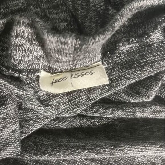 Cardigan Large Boutique pockets brand Free Kisses gray long sleeve C7272 - Picture 6 of 6